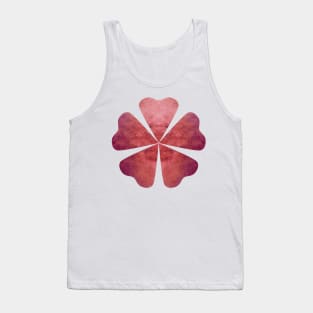 Red pink grunge flower Tank Top